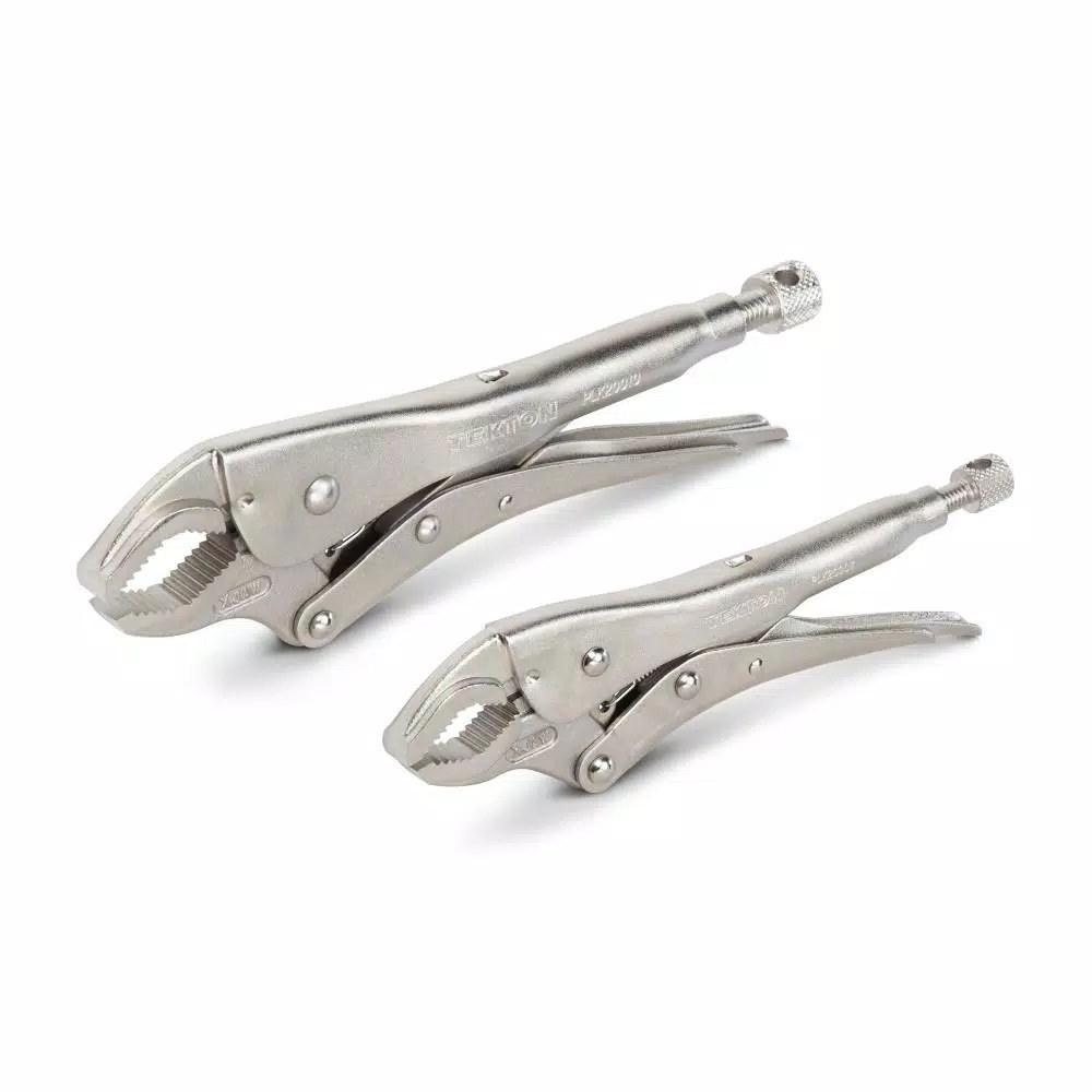 TEKTON 7 in. to 10 in. Indexing Round Jaw Locking Pliers Set (2-Piece)
