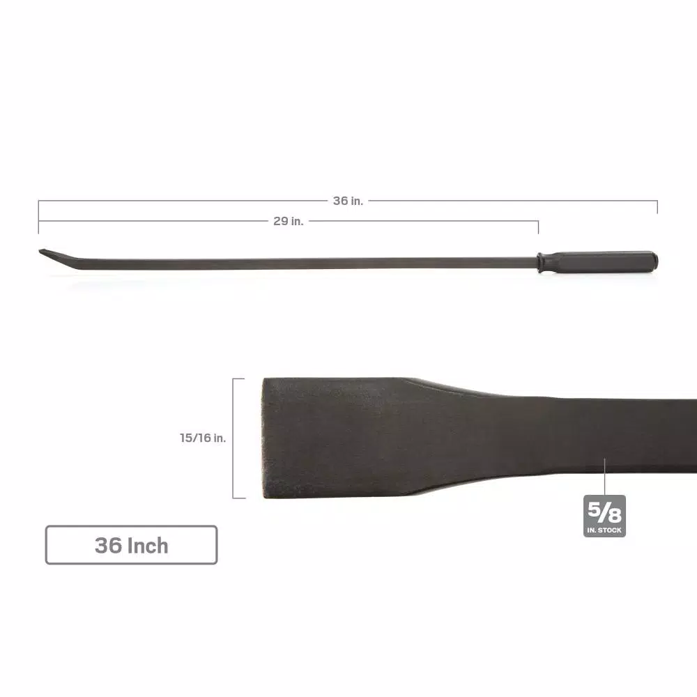 TEKTON 17 in., 25 in. and 36 in. Angled Tip Handled Pry Bar Set (3-Piece)