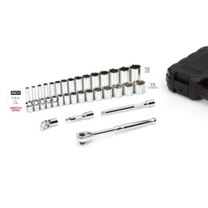 TEKTON 3/8 in. Drive 6-Point Socket & Ratchet Set, 35-Piece (1/4-1 in.)