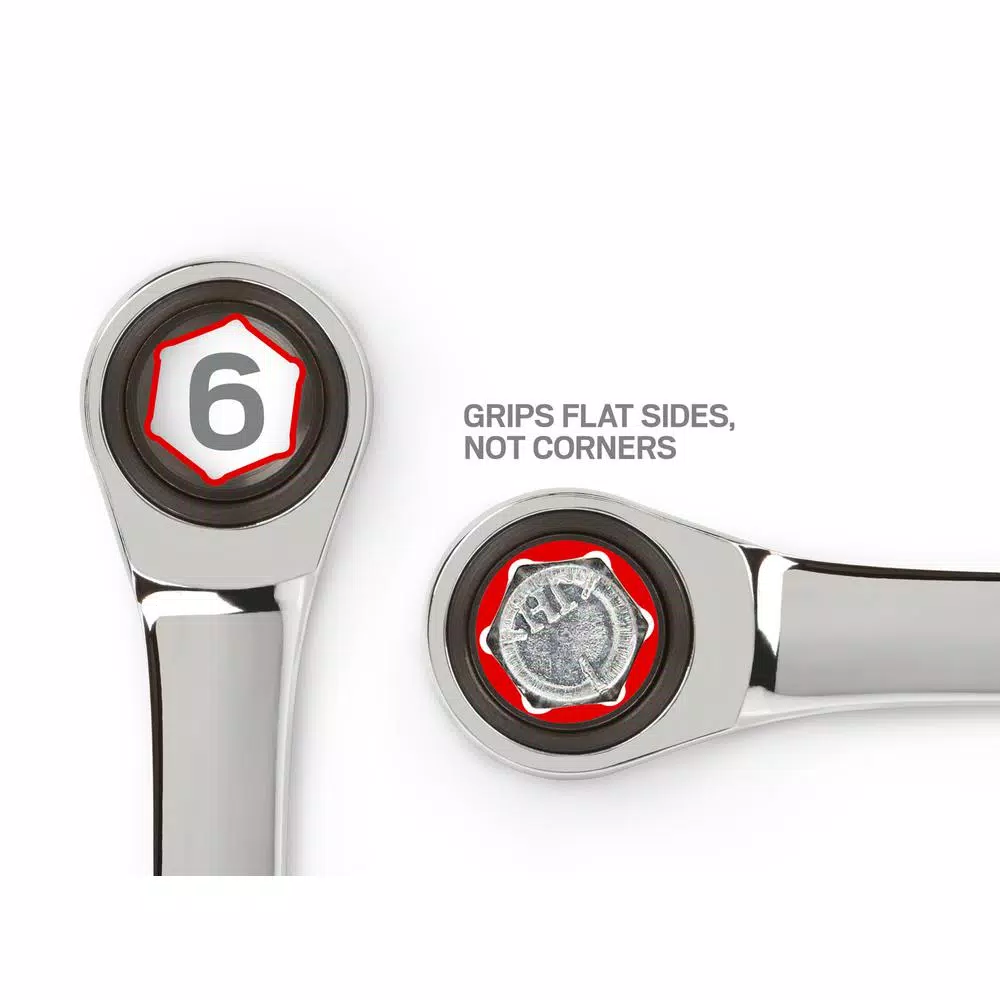 TEKTON 8-19 mm Stubby Ratcheting Combination Wrench Set with Pouch (12-Piece)