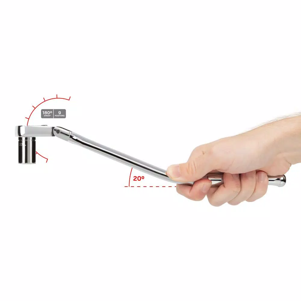 TEKTON 3/8 in. Drive x 12 in. Flex Head Bent Handle Ratchet