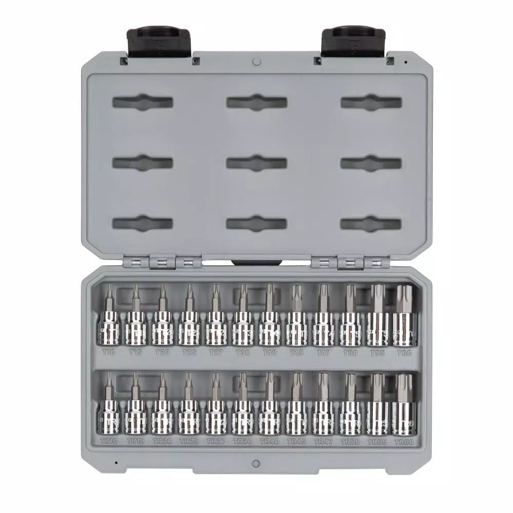 TEKTON 3/8 in. Drive Torx and Tamper-Resistant Torx Bit Socket Set (24-Piece)