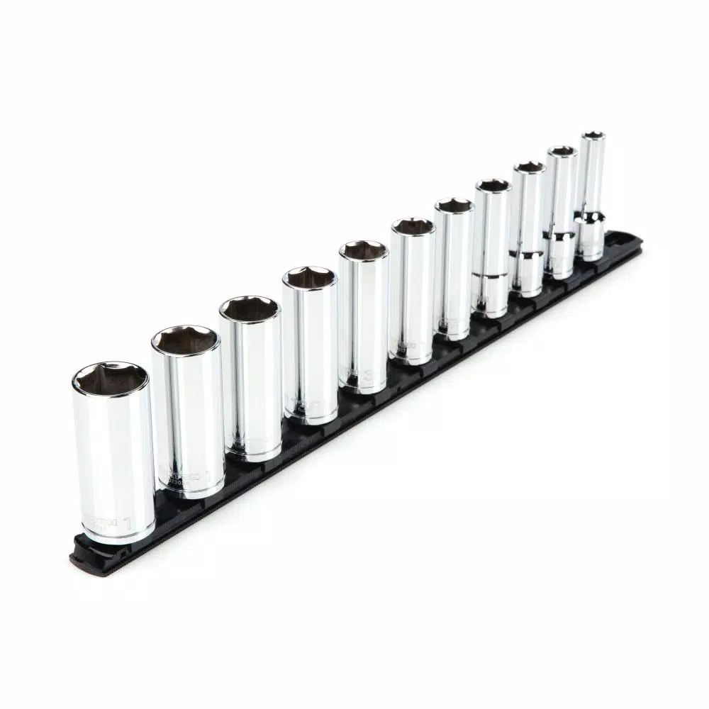 TEKTON 1/2 in. Drive Deep 6-Point Socket Set (11-Piece)