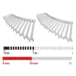TEKTON 1/4-1 in., 6 mm - 24 mm Combination Wrench Set (34-Piece)