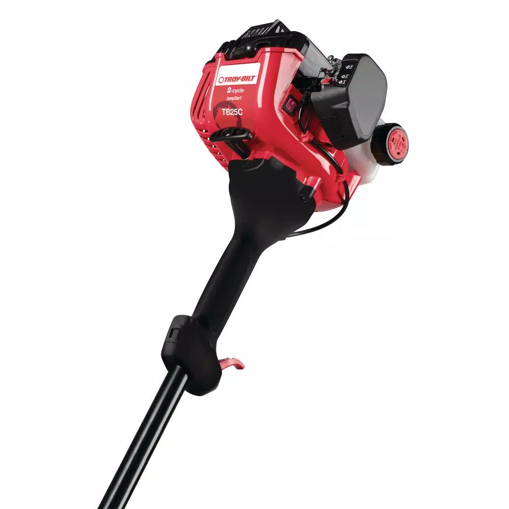 Troy-Bilt 25 cc 2-Cycle Curved Shaft Gas Trimmer with Fixed Line Trimmer Head
