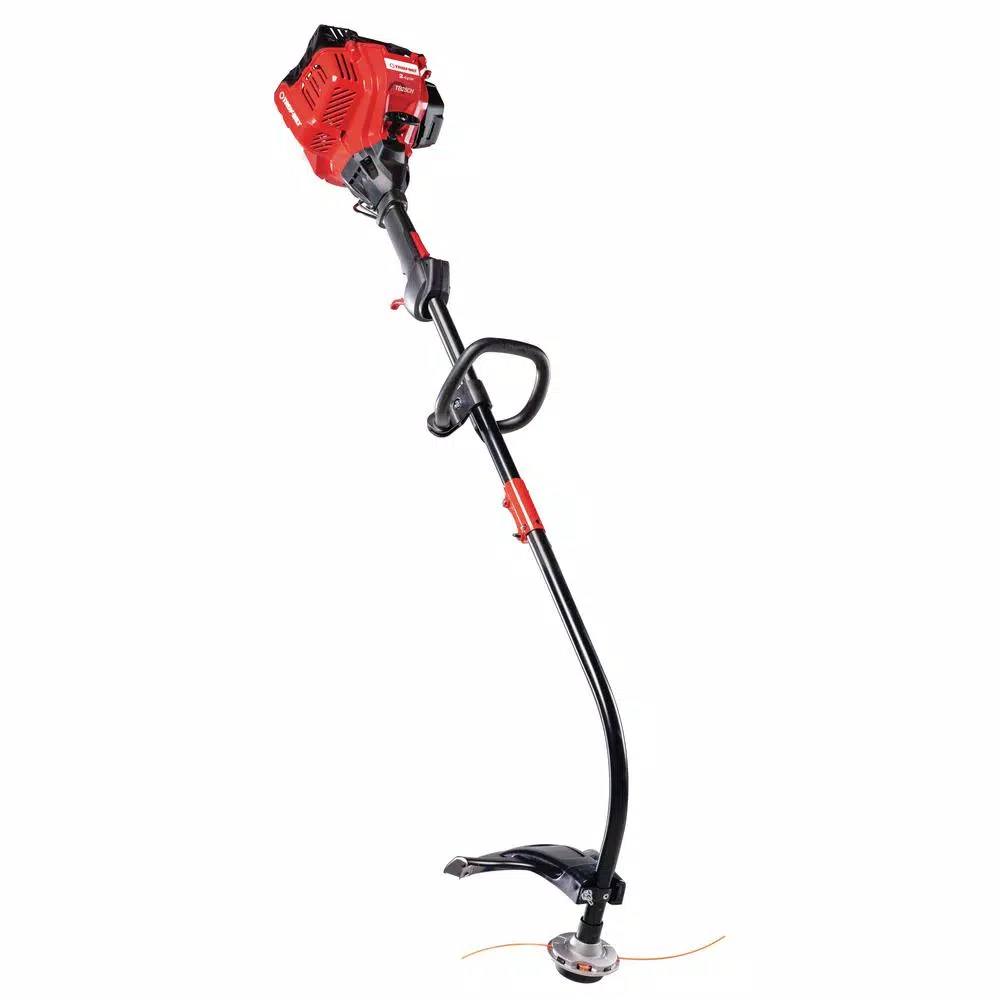 Troy-Bilt 25 cc Gas 2-Cycle Curved Shaft Trimmer with Attachment Capabilities