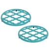 Home Basics Lattice Cast Iron Turquoise Trivet (Set of 2)