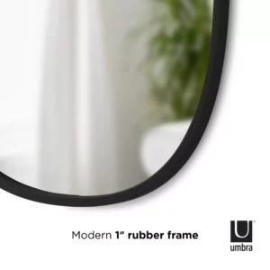 Umbra Hub 24 in. H x 18 in. W Modern Oval Modern framed Mirror Black