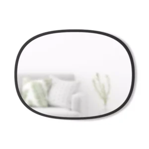 Umbra Hub 24 in. H x 18 in. W Modern Oval Modern framed Mirror Black