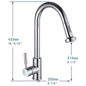 Vanity Art 8.86 in. Single-Handle Pull-Down Sprayer Kitchen Faucet in Chrome