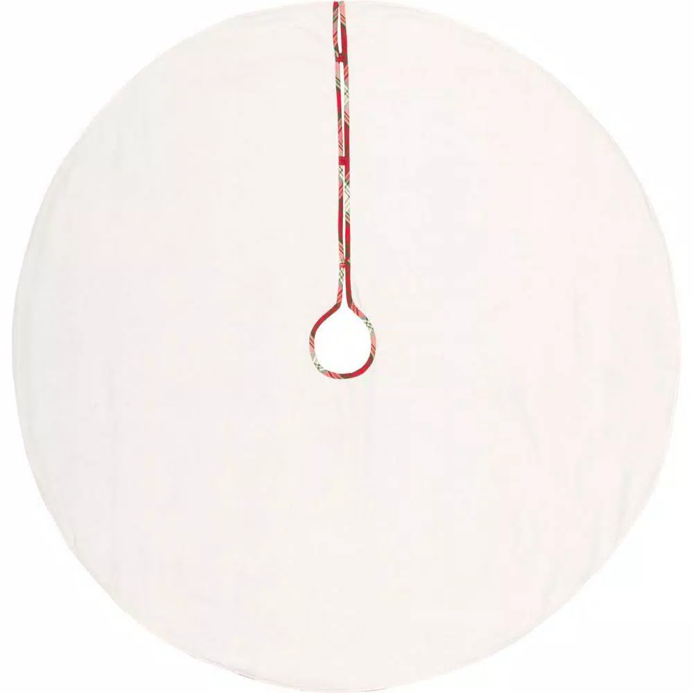 VHC Brands 55 in. Holiday Cherry Red Farmhouse Christmas Decor Tree Skirt