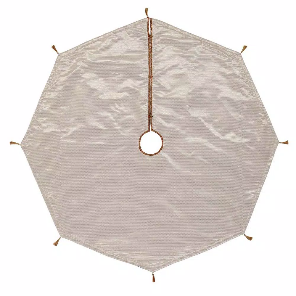 VHC Brands 60 in. Soleil Candy Apple Red Glam Christmas Decor Tree Skirt
