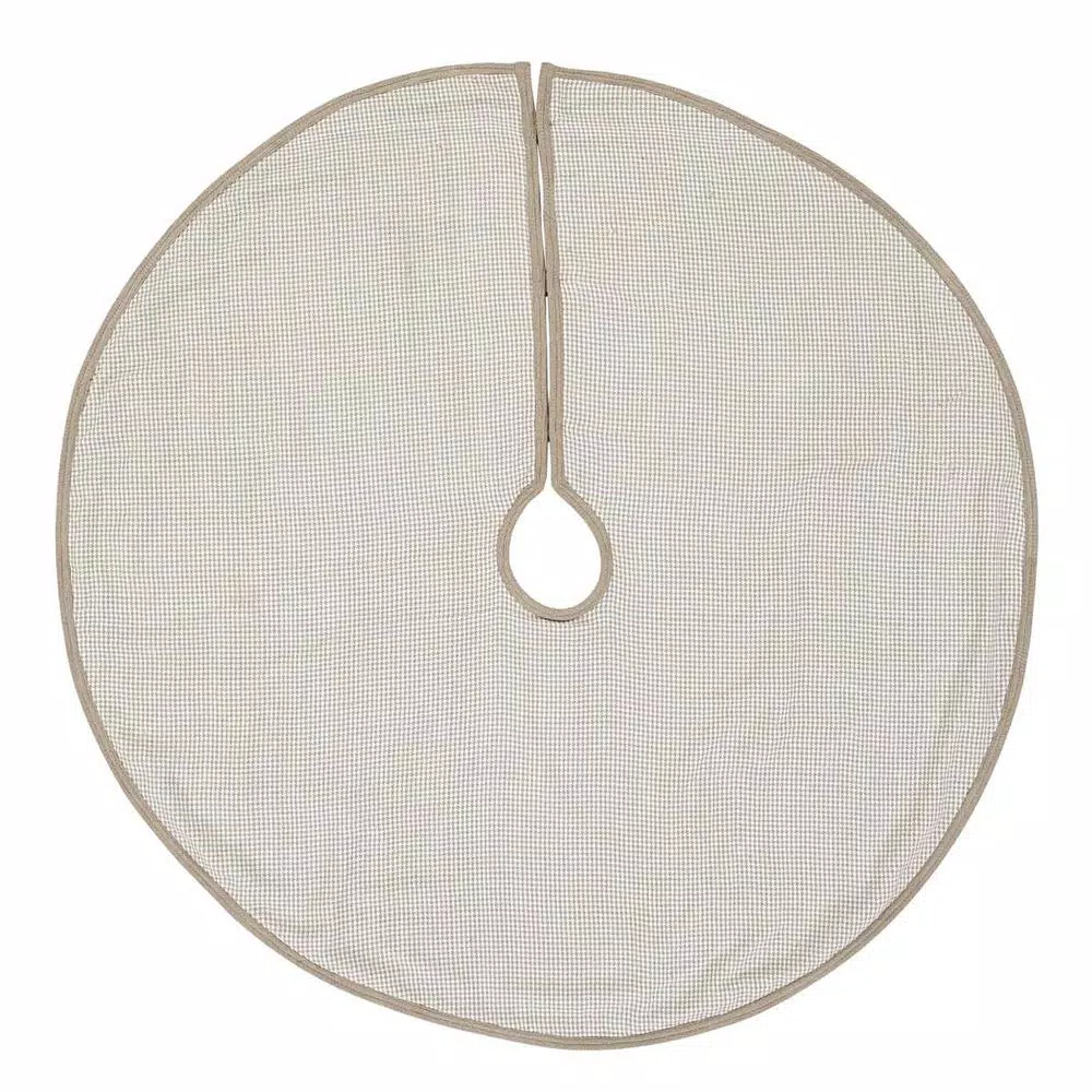 VHC Brands 48 in. Pearlescent Natural Tan Coastal Christmas Decor Tree Skirt