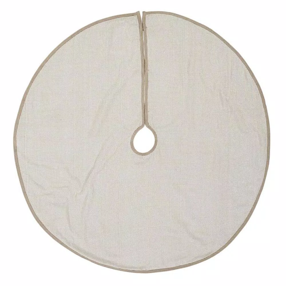 VHC Brands 55 in. Pearlescent Natural Tan Coastal Christmas Decor Tree Skirt