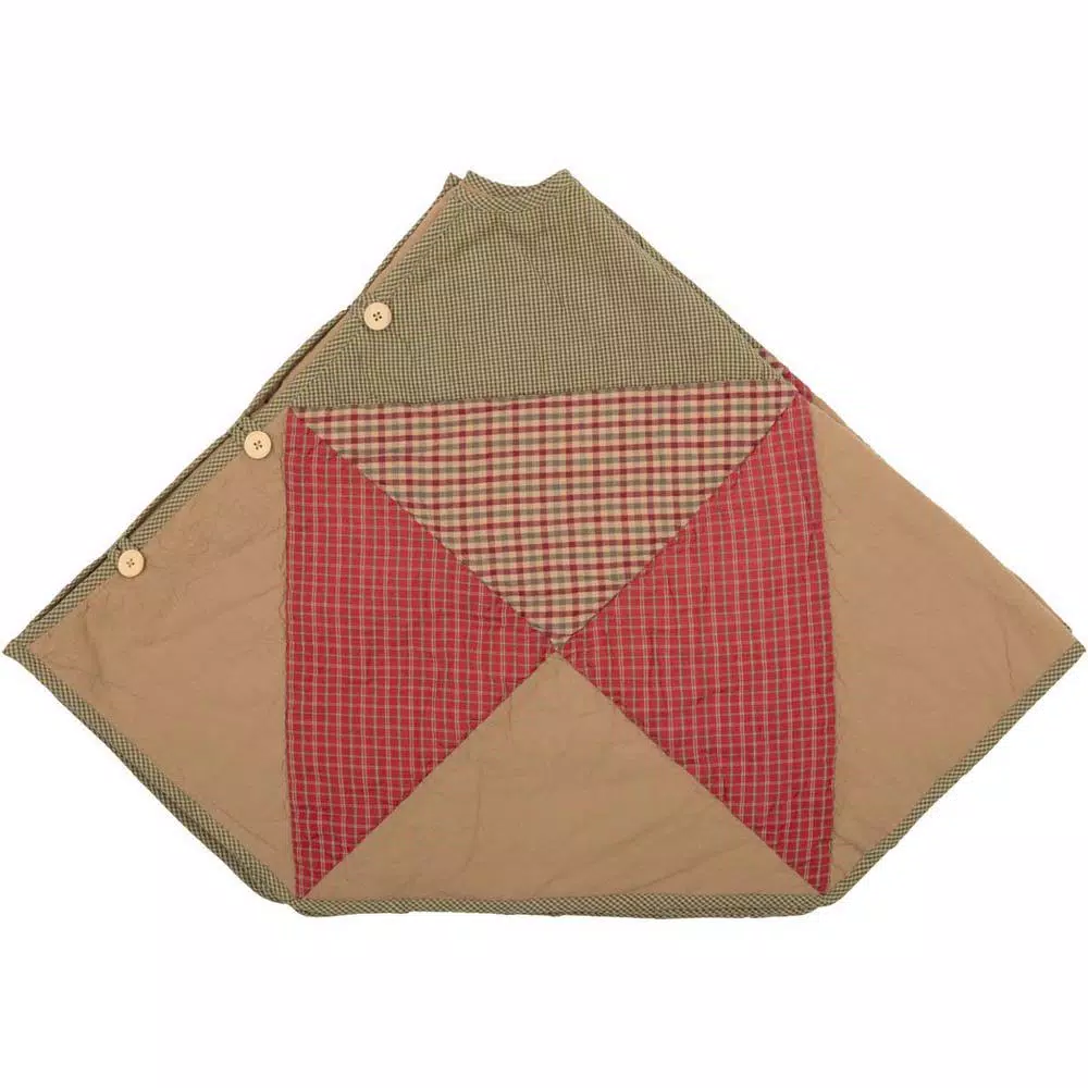 VHC Brands 48 in. Dolly Star Natural Tan Primitive Christmas Decor Tree Skirt