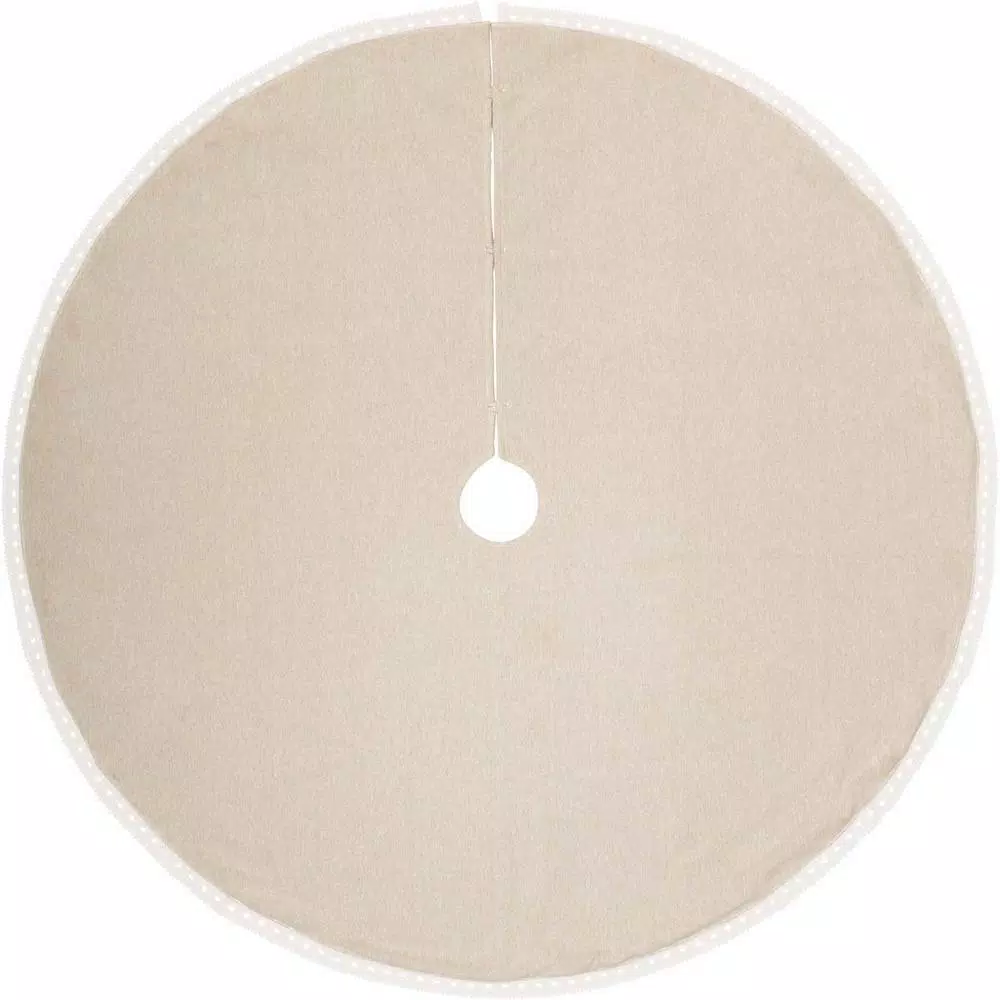 VHC Brands 60 in. Grey Margot Farmhouse Christmas Decor Tree Skirt
