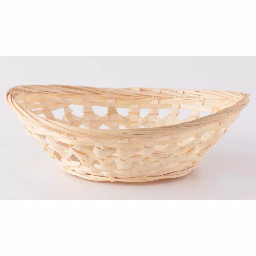 Vintiquewise Natural Bamboo Oval Storage Bread Basket Storage Display Trays (Set of 5)