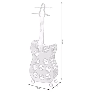 Vintiquewise Vintage Wood and Metal Guitar Shaped 9-Bottle Freestanding Decorative Wine Holder