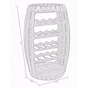 Vintiquewise Rustic 23 Bottles Barrel Shaped Wooden Wine Rack