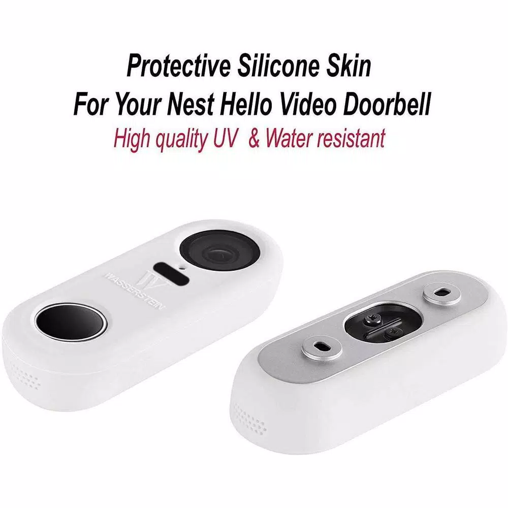 Wasserstein White Protective Silicone Skin Compatible with Google Nest Hello Video Doorbell - Extra-Layer of Protection