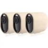 Wasserstein Arlo Ultra/Ultra 2 and Pro 3/Pro 4 Protective Silicone Skins - Accessorize and Protect Your Arlo Camera (3-Pack, Beige)
