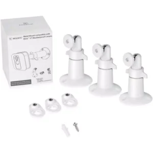 Wasserstein Metal Wall Mount for Blink Outdoor, Blink XT and Blink XT2 Camera - Adjustable Metal Wall Mount (3-Pack, White)