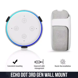 Wasserstein Wall Mount Compatible with Echo Dot (3rd Gen) - Mounting Alternative for Your Alexa Smart Speaker in Black (2-Pack)