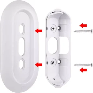 Wasserstein Weather and UV Resistant Wall Plate and Adjustable Angle Wall Mount for Google Nest Hello Video Doorbell, White