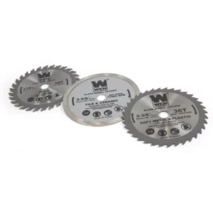 WEN 4.2 Amp 3-3/8 in. Plunge Cut Compact Circular Saw with Laser, Carrying Case, and 3-Blades