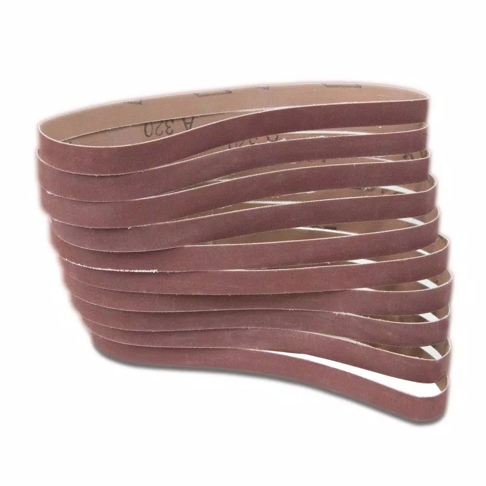 WEN 80-Grit 1/2 in. x 18 in. Sanding Belt Sandpaper (10-Pack)