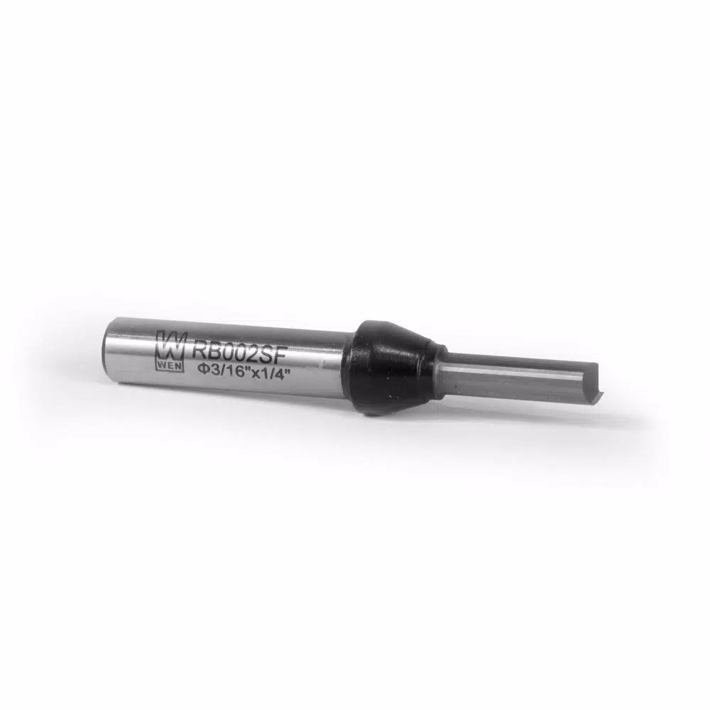 WEN 3/16 in. Straight 1-Flute Carbide Tipped Router Bit with 1/4 in. Shank