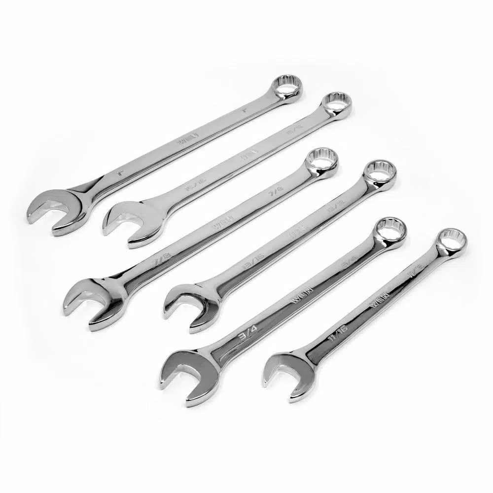 WEN Professional-Grade SAE Combination Wrench Set with Storage Rack (13-Piece)