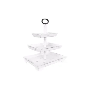 3R Studios White Decorative 3-Tier Tray