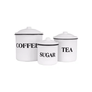 3R Studios 3-Piece Metal Canister Set with Labels