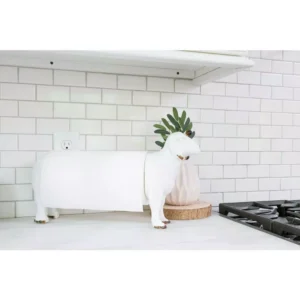 3R Studios Freestanding White Sheep Shaped Paper Towel Holder