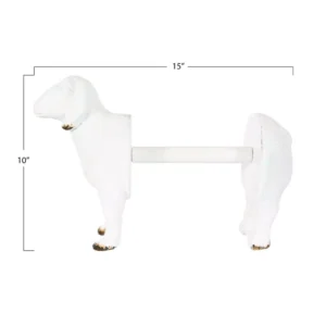 3R Studios Freestanding White Sheep Shaped Paper Towel Holder
