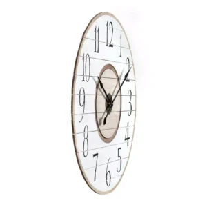 3R Studios White Distressed Wood Slat Wall Clock