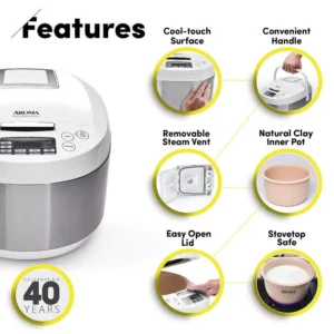 AROMA 3 Qt. White Electric Multicooker
