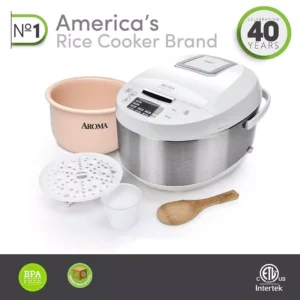 AROMA 3 Qt. White Electric Multicooker