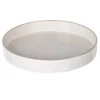 Benzara White Sturdy Plastic Round Tray