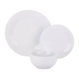 Boyel Living 18- Piece Modern White Porcelain Dinnerware Sets (Service for Set for 6)