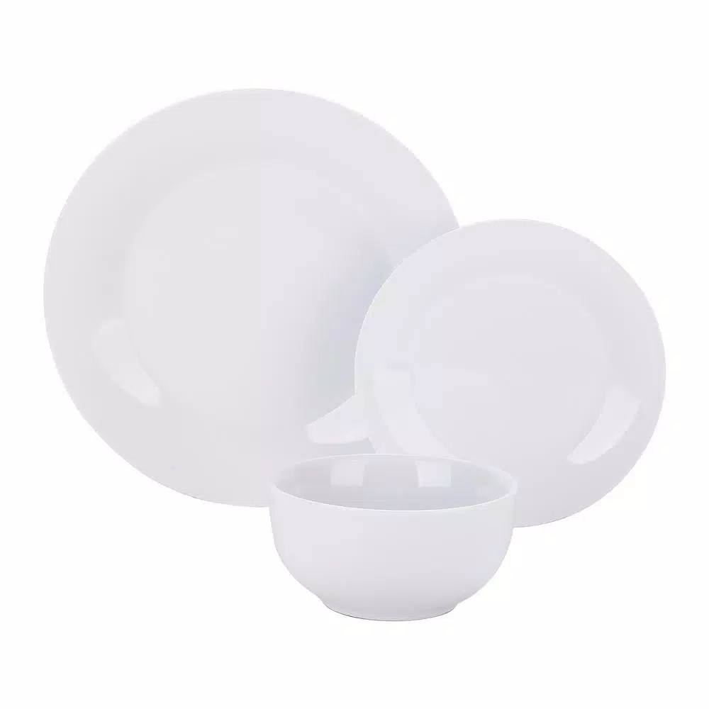 Boyel Living 18- Piece Modern White Porcelain Dinnerware Sets (Service for Set for 6)