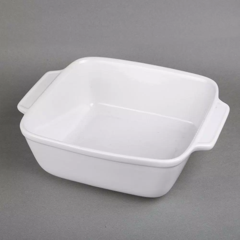 Creative Home Stoneware 9 in. x 9 in. Square Baking Pan Casserole Baking Dish with Bamboo Cradle for Cooking Cake Dinner Banquet