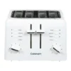 Cuisinart Compact 4-Slice White Wide Slot Toaster with Crumb Tray