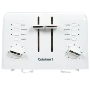 Cuisinart Compact 4-Slice White Wide Slot Toaster with Crumb Tray