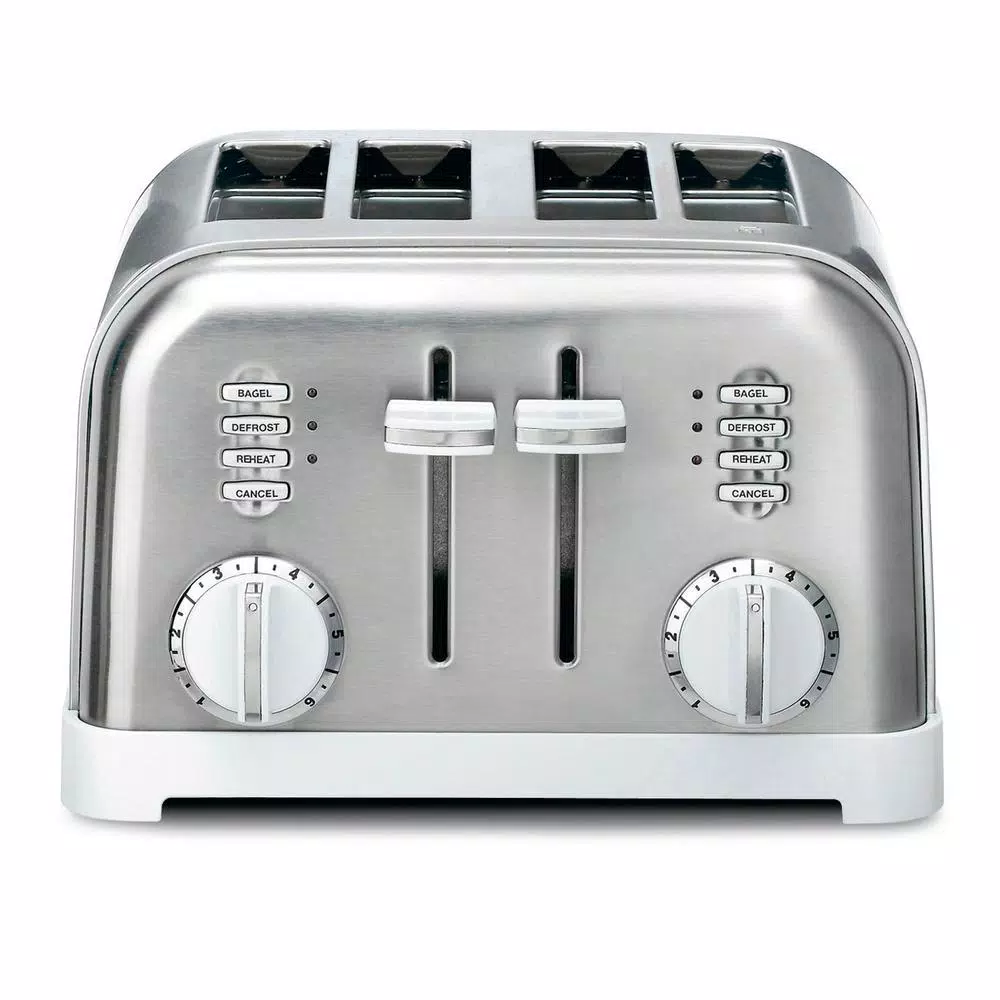 Cuisinart Classic Series 4-Slice White Wide Slot Toaster with Crumb Tray