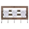 DANYA B Hanging Metal Utensil Caddy with Hooks and Tin Buckets