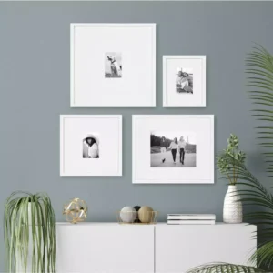 DesignOvation Gallery 17 in. x 17 in. matted to 4 in. x 6 in. White Picture Frame