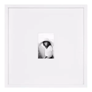DesignOvation Gallery 17 in. x 17 in. matted to 4 in. x 6 in. White Picture Frame