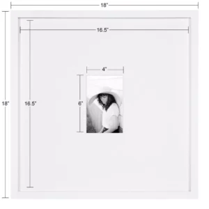 DesignOvation Gallery 17 in. x 17 in. matted to 4 in. x 6 in. White Picture Frame